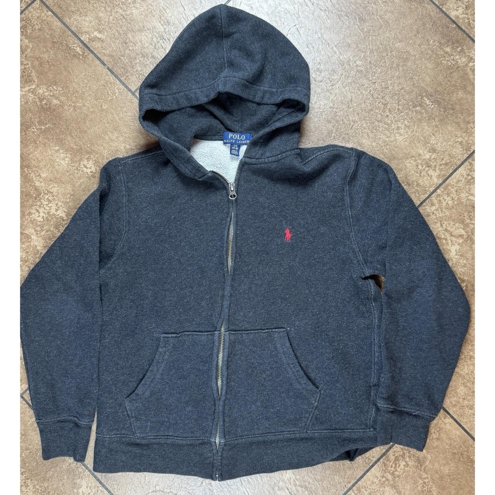 Polo Ralph Lauren Boys Zip Up Sweater Size 14-16 (L) Dark Gray